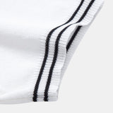 Ensemble — polo en maille jacquard torsadé à bordure contrastante & pantalon fuselé