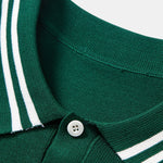 Ensemble — polo en maille jacquard torsadé à bordure contrastante & pantalon fuselé