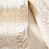 Ensemble Capucine — chemise jacquard géométrique & pantalon texturé froissé à jambe droite