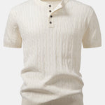 Ensemble — chemise henley en maille torsadée & pantalon fuselé coupe slim