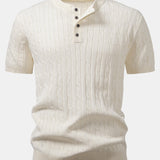 Ensemble — chemise henley en maille torsadée & pantalon fuselé coupe slim