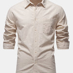 Améline — Chemise en lin et coton à manches longues et poche