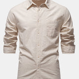 Améline — Chemise en lin et coton à manches longues et poche