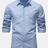 Améline — Chemise en lin et coton à manches longues et poche