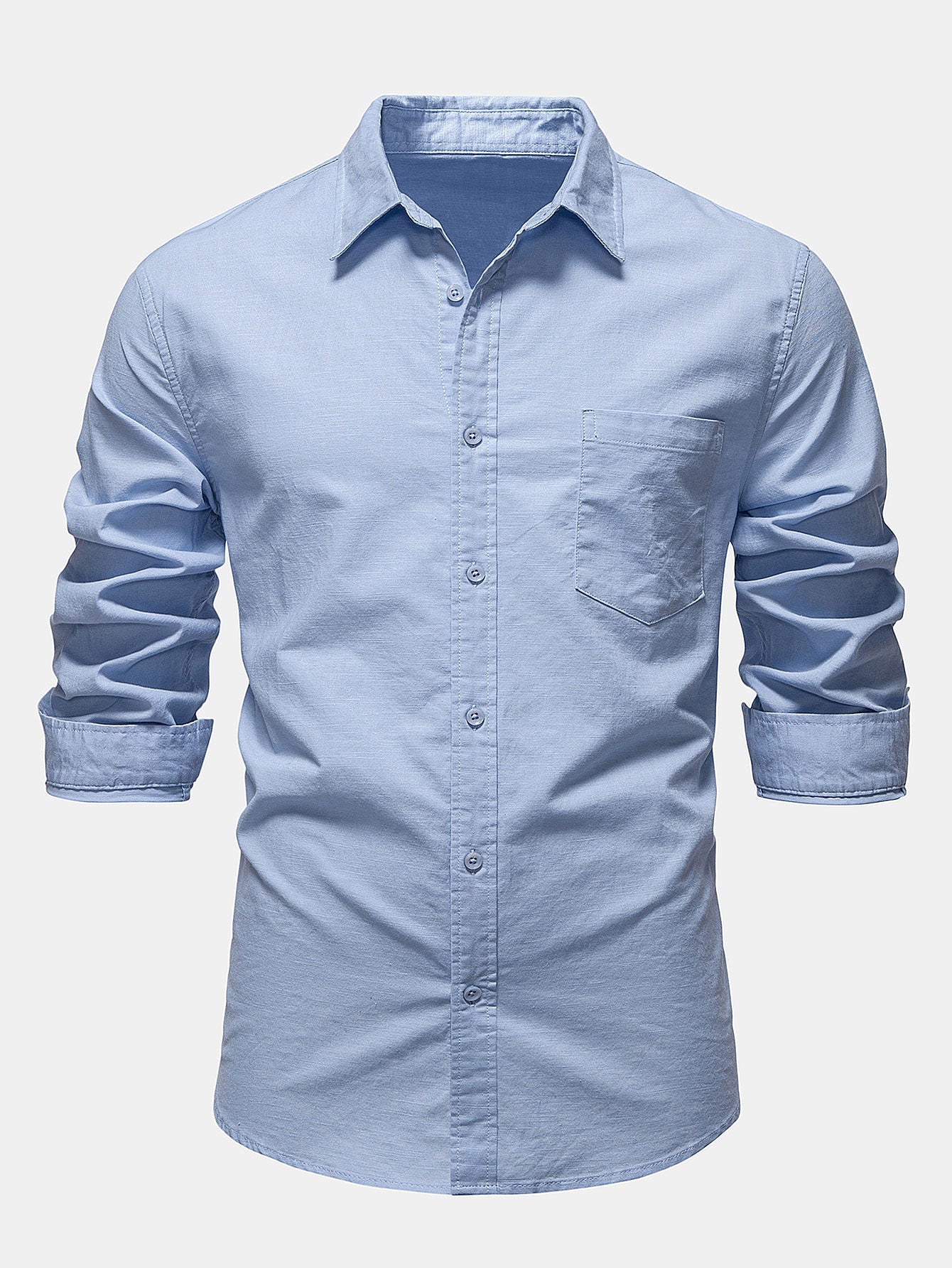 Améline — Chemise en lin et coton à manches longues et poche