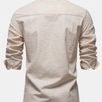 Améline — Chemise en lin et coton à manches longues et poche