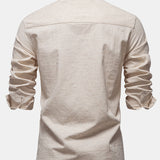 Améline — Chemise en lin et coton à manches longues et poche