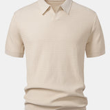 Ensemble — polo en maille jacquard à vagues et col V & pantalon fuselé coupe slim
