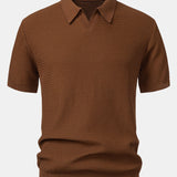 Ensemble — polo en maille jacquard à vagues et col V & pantalon fuselé coupe slim