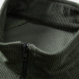 Ensemble — sweat en velours côtelé à col zippé et manches raglan & pantalon en velours côtelé