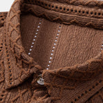 Ensemble — chemise jacquard à losanges géométriques & short à cordon en lin mélangé