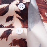 Ensemble Améline — chemise à imprimé vache & short texturé froissé à cordon