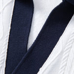 Ensemble — polo en maille jacquard géométrique contrastante & pantalon fuselé coupe slim