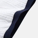 Ensemble — polo en maille jacquard géométrique contrastante & pantalon fuselé coupe slim
