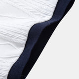 Ensemble — polo en maille jacquard géométrique contrastante & pantalon fuselé coupe slim