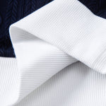 Ensemble — polo en maille jacquard géométrique contrastante & pantalon fuselé coupe slim