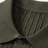 Ensemble — polo en maille jacquard torsadé & pantalon fuselé coupe slim