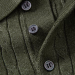 Ensemble — polo en maille jacquard torsadé & pantalon fuselé coupe slim