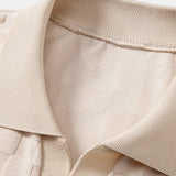 Ensemble — polo en maille à col V à damier & pantalon fuselé coupe slim