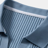 Ensemble — polo gaufré à col Johnny et poche & short gaufré en maille à cordon