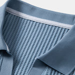 Ensemble — polo gaufré à col Johnny et poche & pantalon fuselé coupe slim
