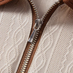 Ensemble Capucine — polo zippé en maille texturée à bordure contrastante & pantalon fuselé
