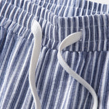 Ensemble Capucine — chemise en lin et viscose & pantalon en lin rayé à jambe droite