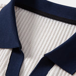 Ensemble Capucine — polo gaufré en maille contrastante à col Johnny & short gaufré en maille à cordon