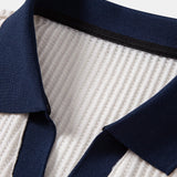 Ensemble Capucine — polo gaufré en maille contrastante à col Johnny & short gaufré en maille à cordon