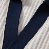 Ensemble Capucine — polo gaufré en maille contrastante à col Johnny & short gaufré en maille à cordon