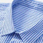 Ensemble — chemise rayée en seersucker & pantalon en lin à jambe droite