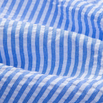 Ensemble — chemise rayée en seersucker & pantalon en lin à jambe droite