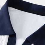 Ensemble — polo jacquard contrastant & pantalon fuselé coupe slim