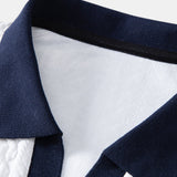Ensemble — polo jacquard contrastant & pantalon fuselé coupe slim