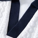 Ensemble — polo jacquard contrastant & pantalon fuselé coupe slim