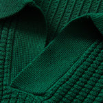 Ensemble — polo en maille rayée à col Johnny & pantalon côtelé à jambe droite