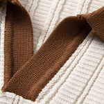 Ensemble — polo texturé contrastant à col Johnny & pantalon fuselé coupe slim