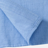 Ensemble — chemise en lin à manches courtes & pantalon texturé froissé à jambe droite