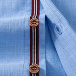 Ensemble — chemise en lin à manches courtes & pantalon en lin à jambe droite
