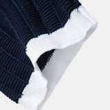 Ensemble — polo en maille texturée contrastante à col Johnny & pantalon fuselé