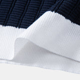 Ensemble — polo en maille texturée contrastante à col Johnny & pantalon gaufré en maille à cordon
