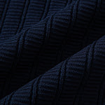 Ensemble — polo en maille texturée contrastante à col Johnny & pantalon à taille élastique