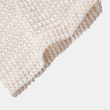 Ensemble — polo crocheté à col V coupe décontractée & pantalon en lin à jambe droite