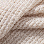Ensemble — polo crocheté à col V coupe décontractée & pantalon en lin à jambe droite