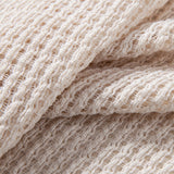 Ensemble — polo crocheté à col V coupe décontractée & pantalon en lin à jambe droite