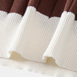 Ensemble — polo rayé à col Johnny et bordure contrastante & pantalon fuselé