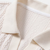 Ensemble — polo jacquard torsadé à col V & pantalon fuselé coupe slim