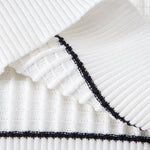 Ensemble — polo gaufré zippé en maille à bordure contrastante & pantalon fuselé coupe slim