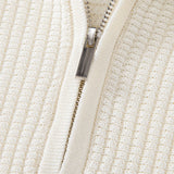 Ensemble — polo gaufré zippé en maille contrastante & pantalon fuselé coupe slim