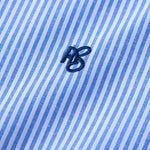 Ensemble — chemise en coton rayé à col officier et manches courtes & pantalon en lin